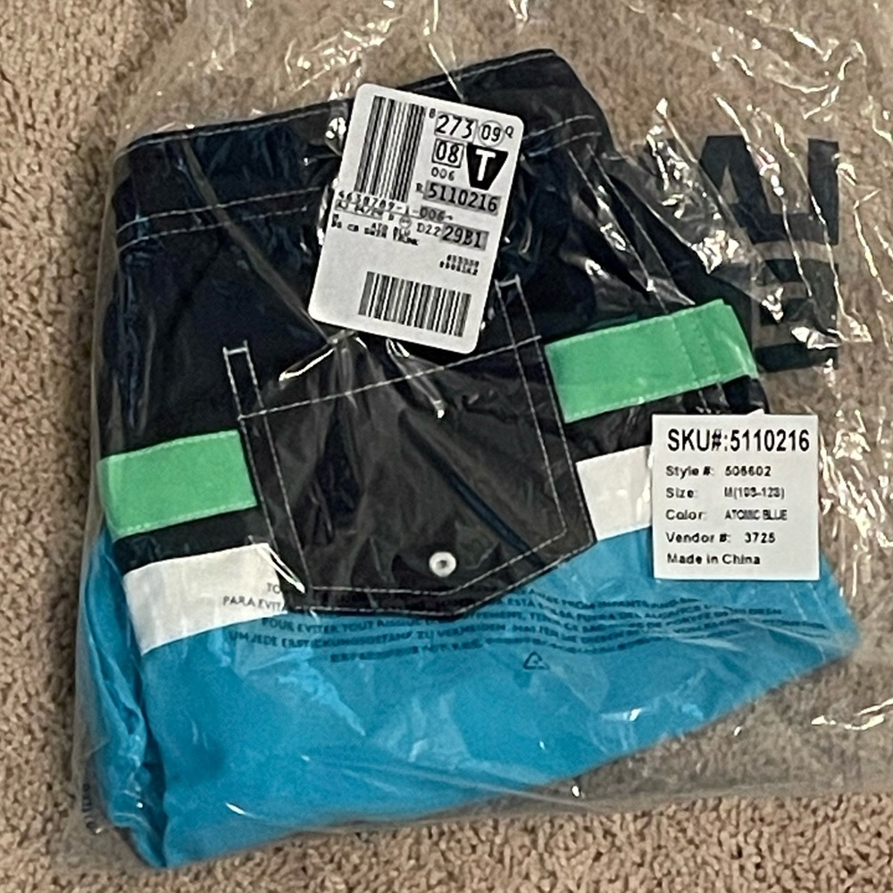 Lands End Boys Color Block Swim Trunk NIP